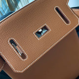  polished shopper bag detail view showing craftsmanship