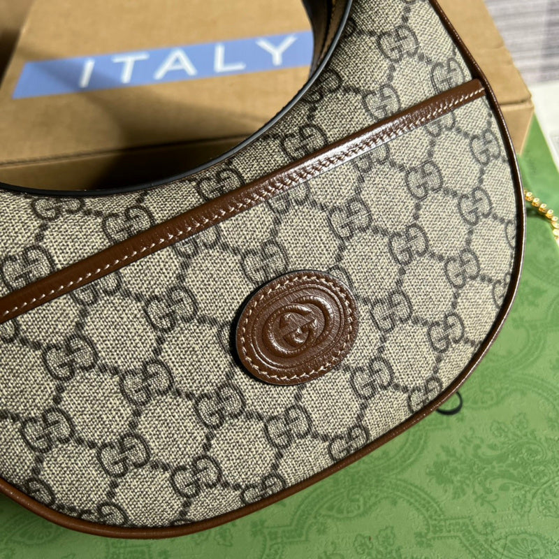 Sleek bag shown from front angle