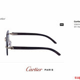 Close-up detail view of Cartier unisex sunglasses