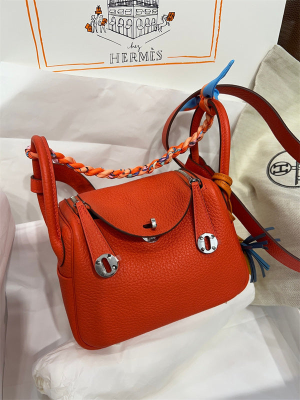 Side view of modern structured handbag