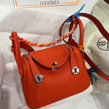 Side view of modern structured handbag