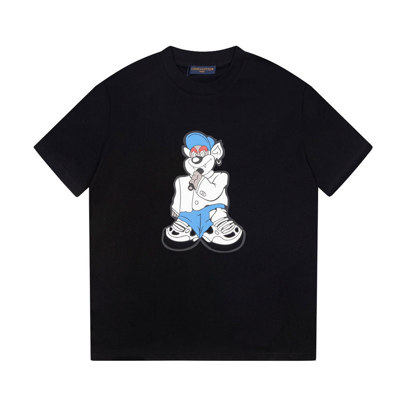Side profile of Louis Vuitton cotton t-shirt with monogram-inspired silhouette