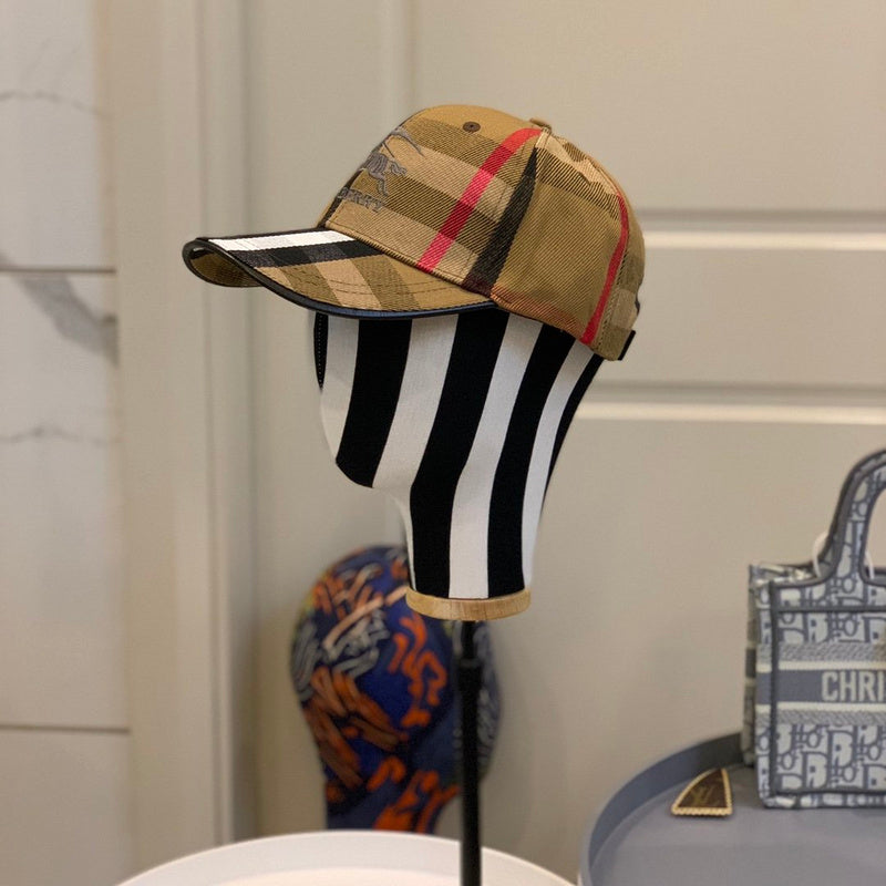 Close-up detail view of Burberry unisex cap