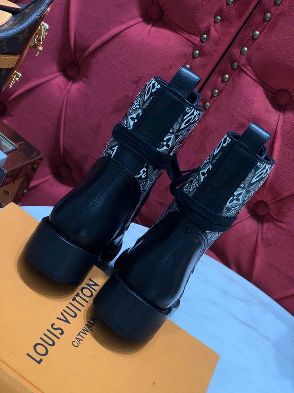 Louis Vuitton Beige Chelsea Boots - Side Profile View