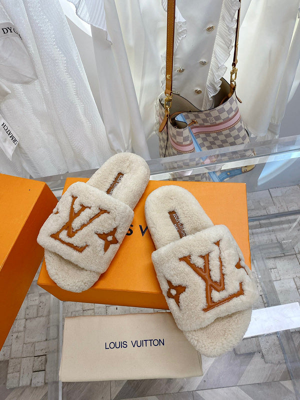 Louis Vuitton Camel Platform Heels - Front View