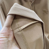 Close-up of Burberry designer clothing craftsmanship