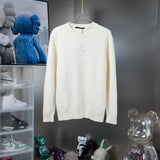 Side profile of Louis Vuitton luxury clothing with signature branding