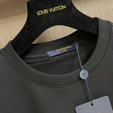 Front view of Louis Vuitton luxury clothing with logo-detail design