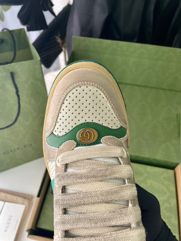 Gucci neutral cream luxury sneakers view 6 signature lace-up style