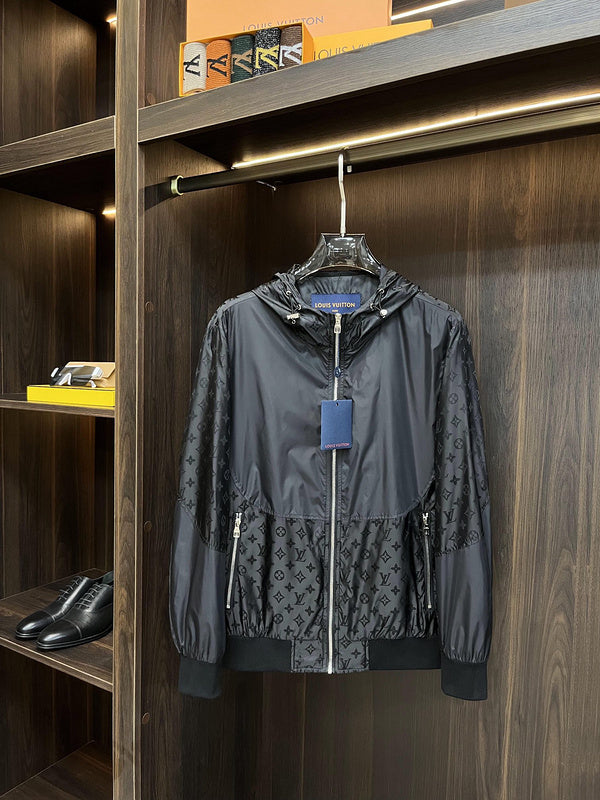 Front view of Louis Vuitton luxury clothing with runway-inspired design