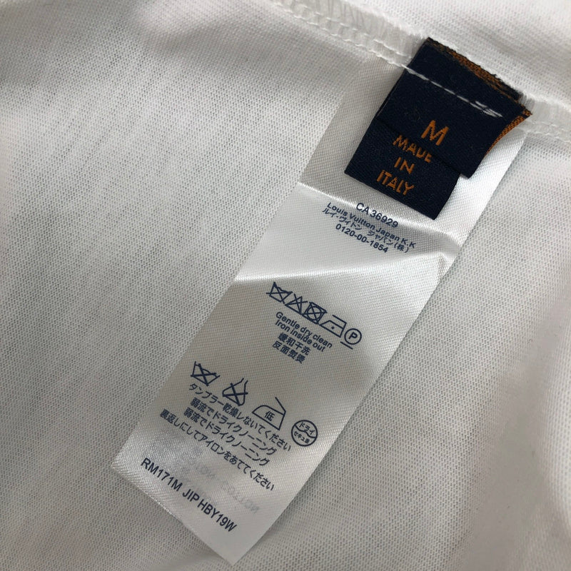 Flat lay presentation of Louis Vuitton cotton t-shirt with relaxed-fit cut