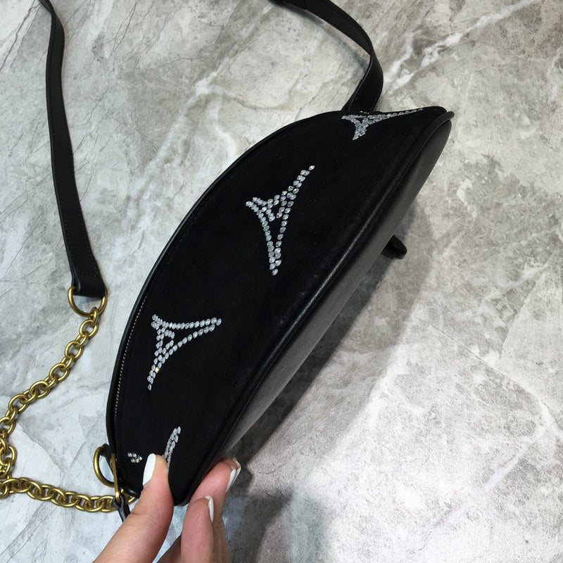 Polished Premium PU Leather Handbag - Statement Silhouette | Women's Statement Accessory #727 - back view (image 4) of designer-inspired handbag