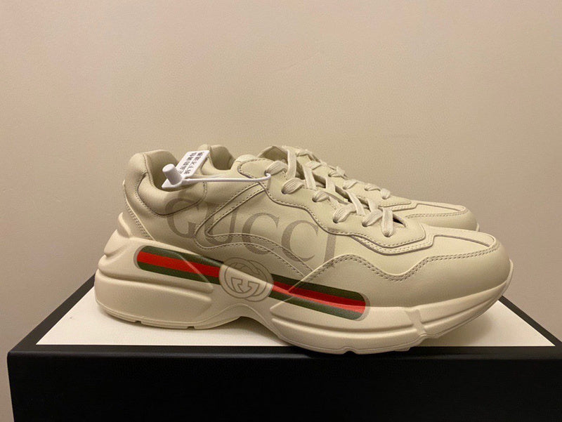 Gucci soft grey luxury sneakers view 7 bold athletic profile
