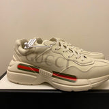 Gucci soft grey luxury sneakers view 7 bold athletic profile