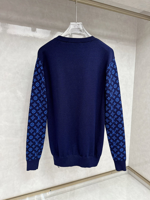 Close-up detail shot of Louis Vuitton luxury clothing with contemporary cut