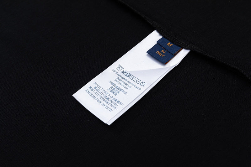 Close-up detail shot of Louis Vuitton cotton t-shirt with relaxed-fit cut