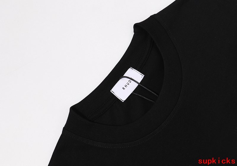 Front view of Rhude luxury clothing with contemporary cut