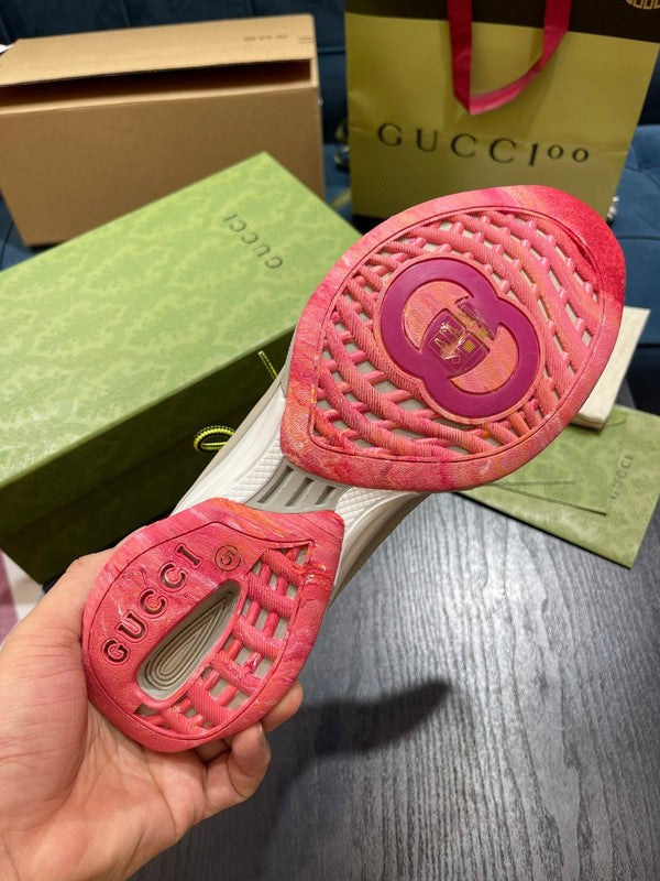 Gucci sneakers detailed view showing premium designer craftsmanship
