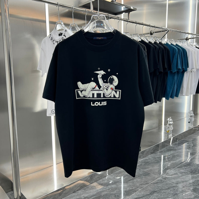 Front view of Louis Vuitton cotton t-shirt with monogram-inspired silhouette