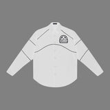 Side profile of Louis Vuitton luxury clothing with logo-detail design