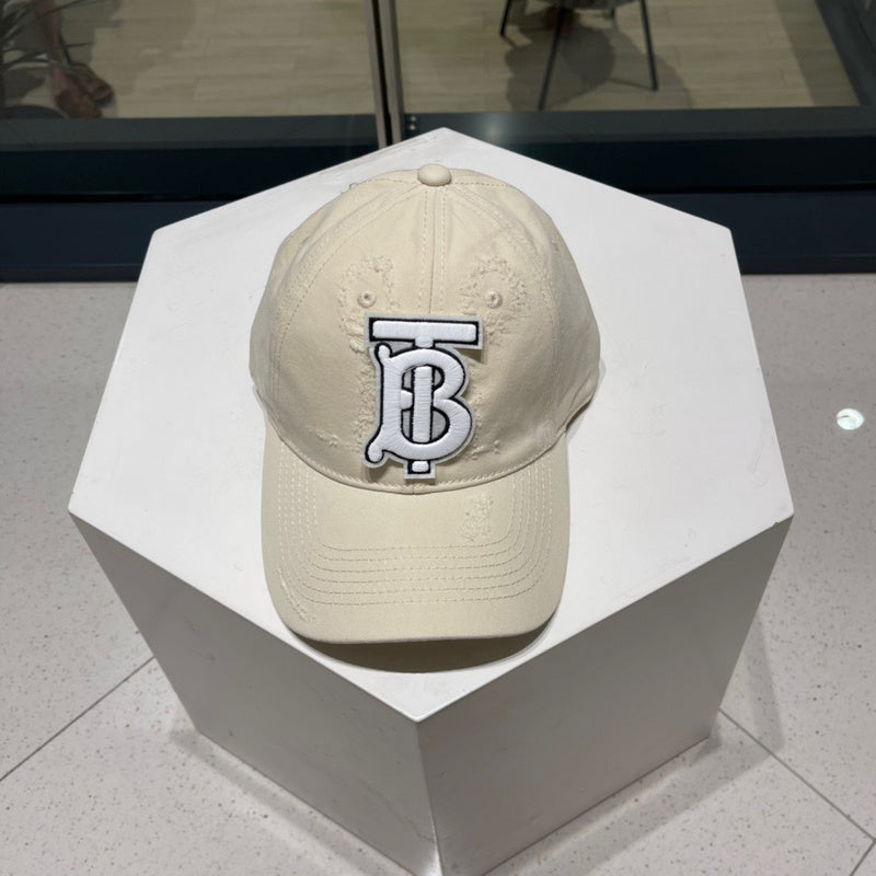 Close-up detail view of Burberry unisex cap