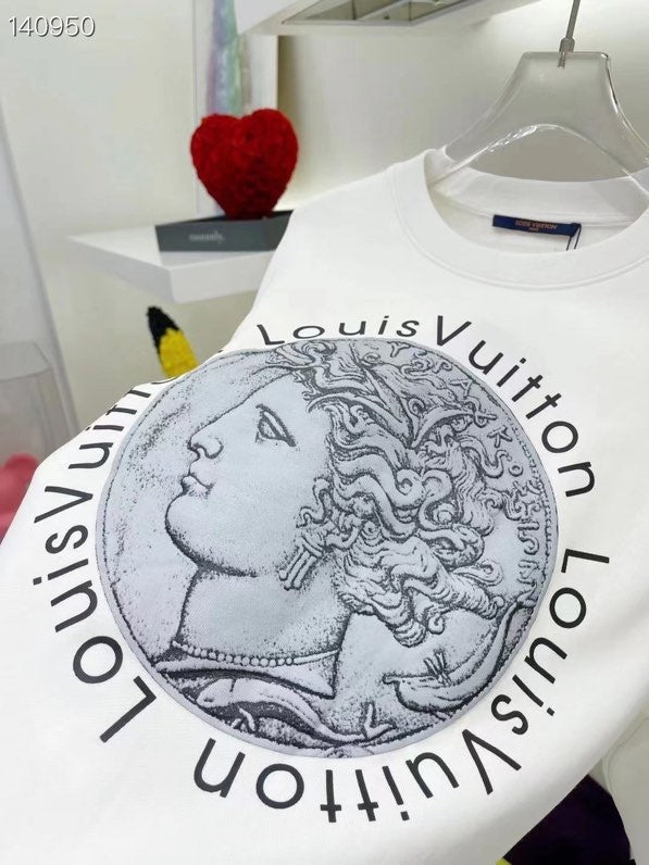 Front view of Louis Vuitton luxury clothing with runway-inspired design