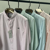 Front view of Lacoste luxury clothing with logo-detail design