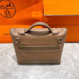 Side view of curated structured handbag