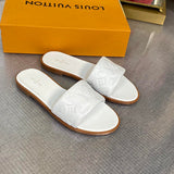 Louis Vuitton White Loafer Flats - Front View