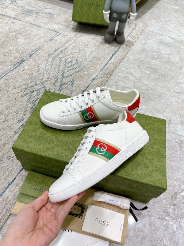 Gucci neutral cream luxury sneakers view 6 streetwear statement look