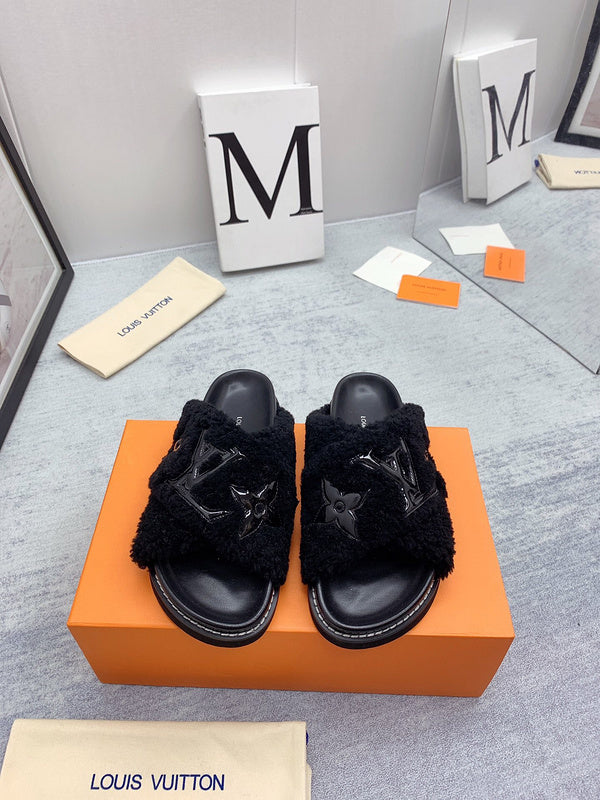 Louis Vuitton Grey Platform Heels - Lifestyle Styling Shot
