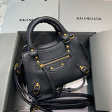 Sophisticated Faux Leather Handbag - Statement Silhouette | Women's Everyday Carry Handbag #315 - side angle view (image 2) of designer-inspired handbag