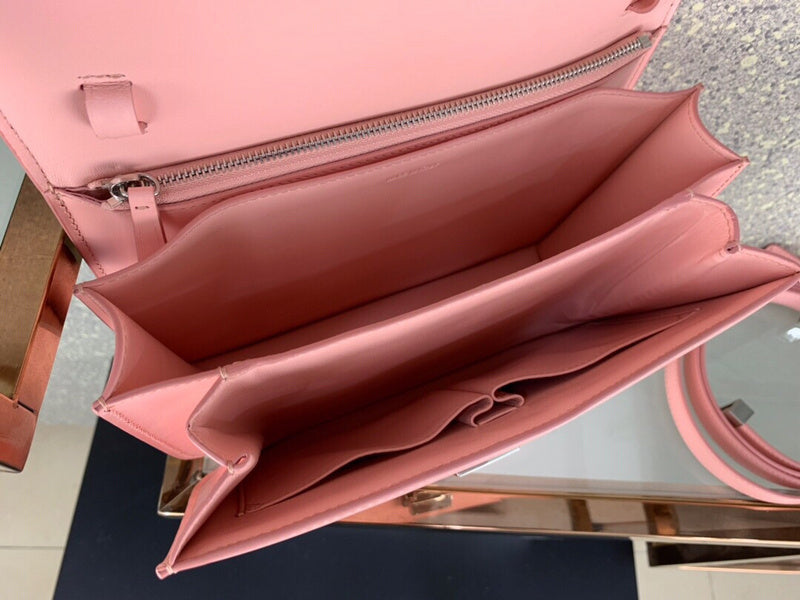 Top view of modern structured women's handbag – women's statement bag