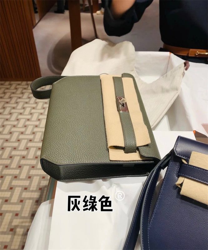  Minimalist crossbody bag carried on shoulder