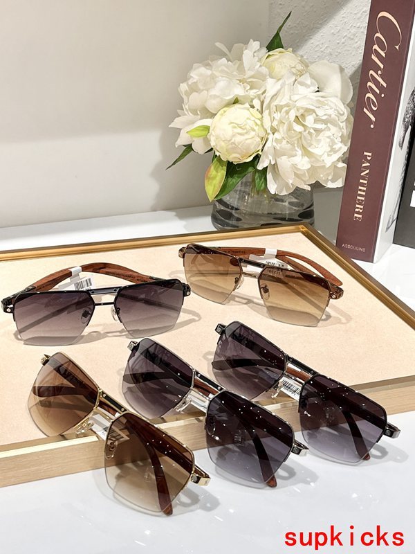 Close-up detail view of Cartier unisex sunglasses