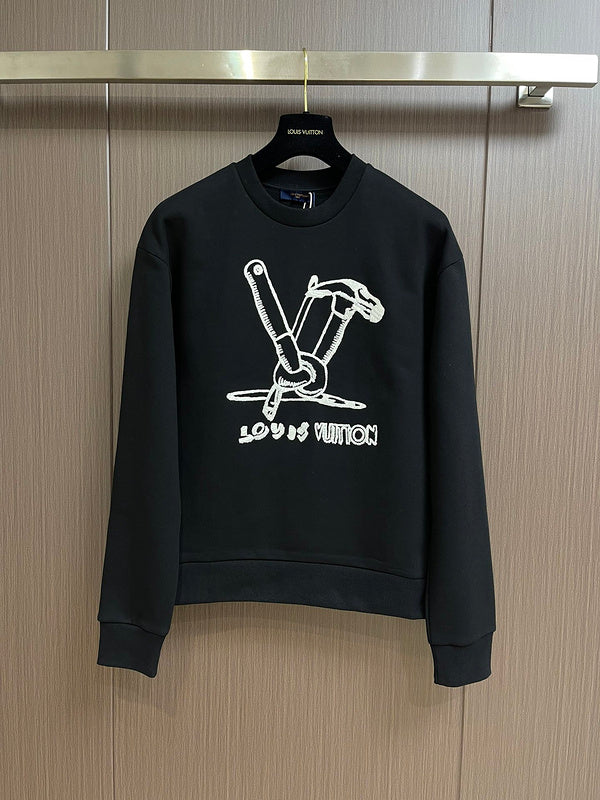 Back view of Louis Vuitton luxury clothing with logo-detail design