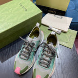 Gucci soft grey luxury sneakers view 8 premium leather build
