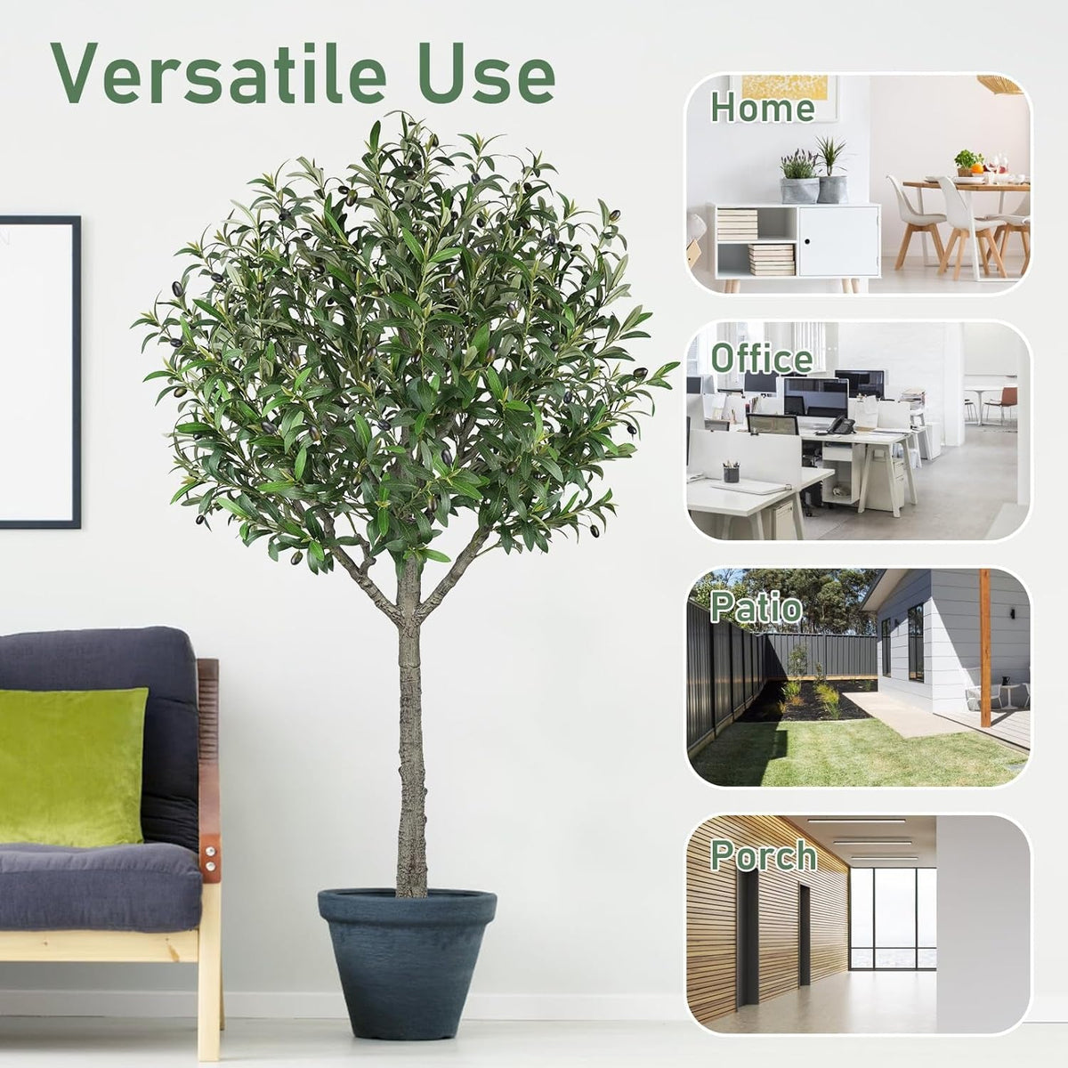 Artificial Olive Tree,6 FT Tall Faux Silk Olive Trees Indoor
