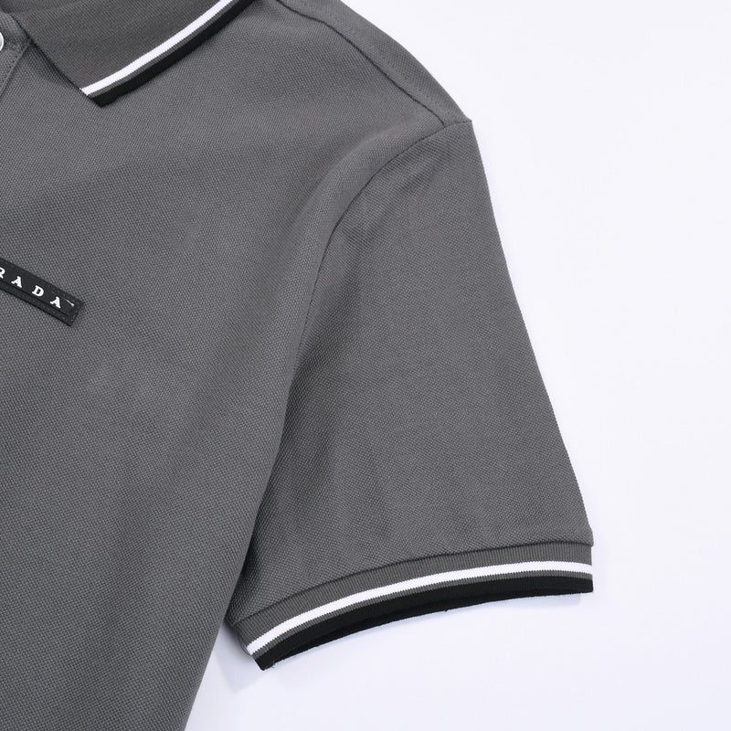 Full styled look of Polo cotton polo shirt with monogram-inspired silhouette