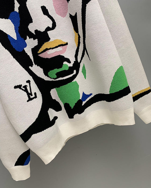 Flat lay presentation of Louis Vuitton luxury clothing with logo-detail design