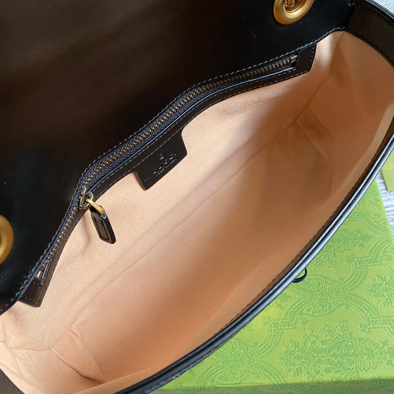 Side profile of structured sleek women's handbag – women's luxury handbag