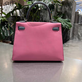 Side view of sophisticated structured handbag