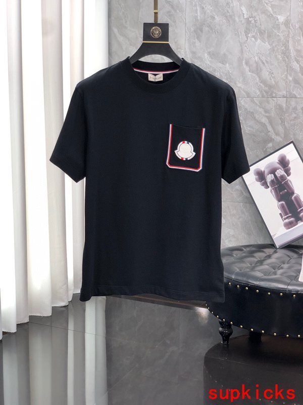 Side profile of Moncler luxury clothing with relaxed-fit cut