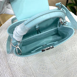  clean-lined handbag detail view showing craftsmanship