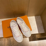 Louis Vuitton Tan Block Heel Pumps - Lifestyle Styling Shot