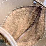 Side view of classic structured handbag