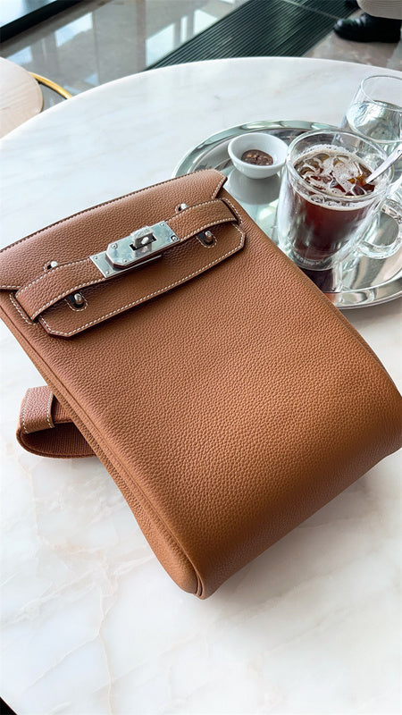 Close-up detail of poised bag design