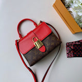 Top view of structured signature women's handbag – women's designer-style accessory