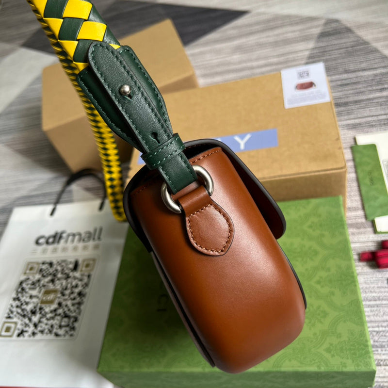 Side view of smart structured handbag