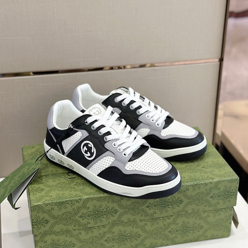Gucci Luxury sneakers in clean off-white premium leather build front view